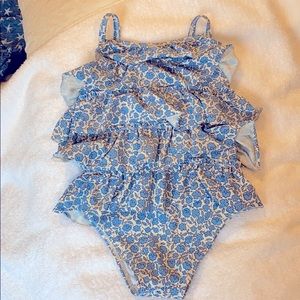 Baby Boden floral ruffle swimsuit